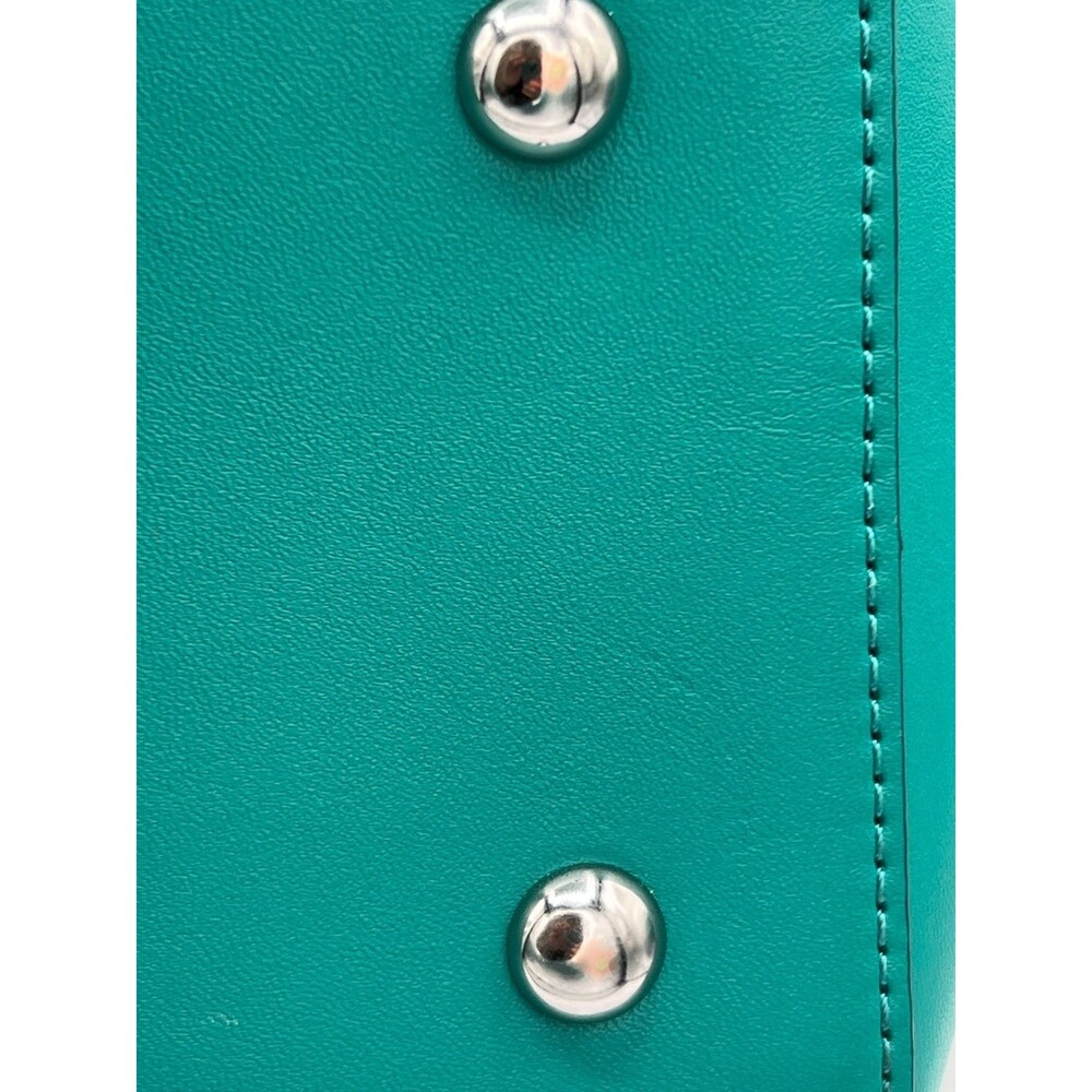 Vera Bradley Teal Convertible Satchel Purse, Faux Leather - Picture 15 of 16
